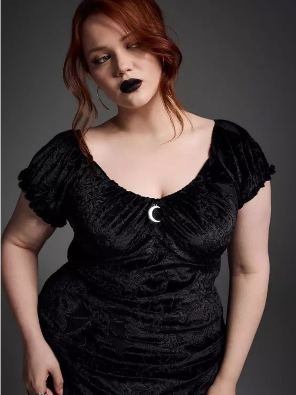 Torrid Nightfall Velour Lace Crop Top